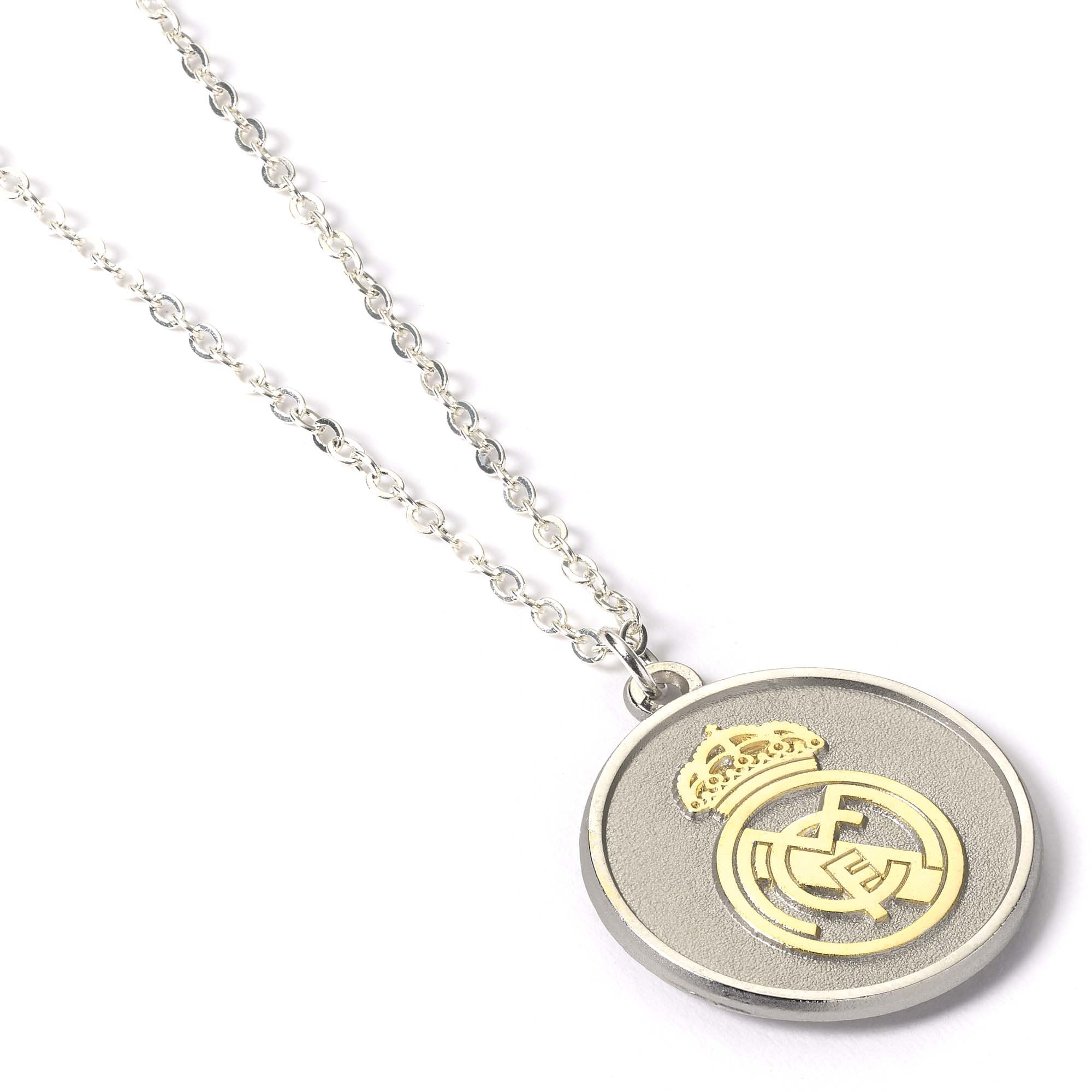 Real Madrid Silver Pendant with Crest Necklace